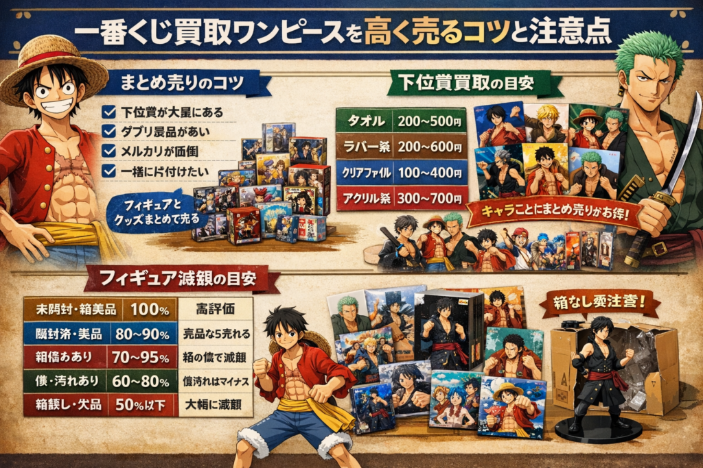 一番くじ買取ワンピースを高く売るコツと注意点